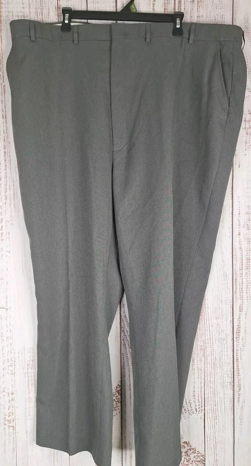 Flexslax II Pants Mens 48X30 Solid Gray Flat Front David Taylor - Image 3 of 4