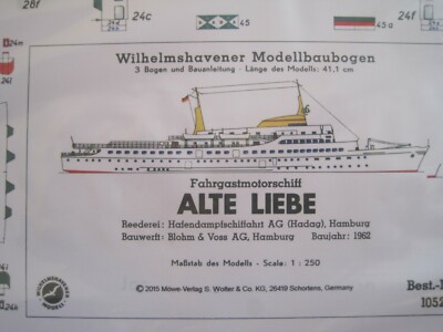 Alte Liebe  Schiff Wilhelmshavener Modellbaubogen Bastelbogen Kartonmodell