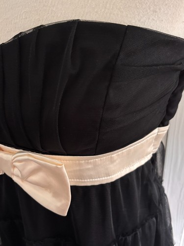 SELECT mini abito senza spalline pizzo sera cocktail party ballo con fiocco crema UK 14 - Foto 6 di 21