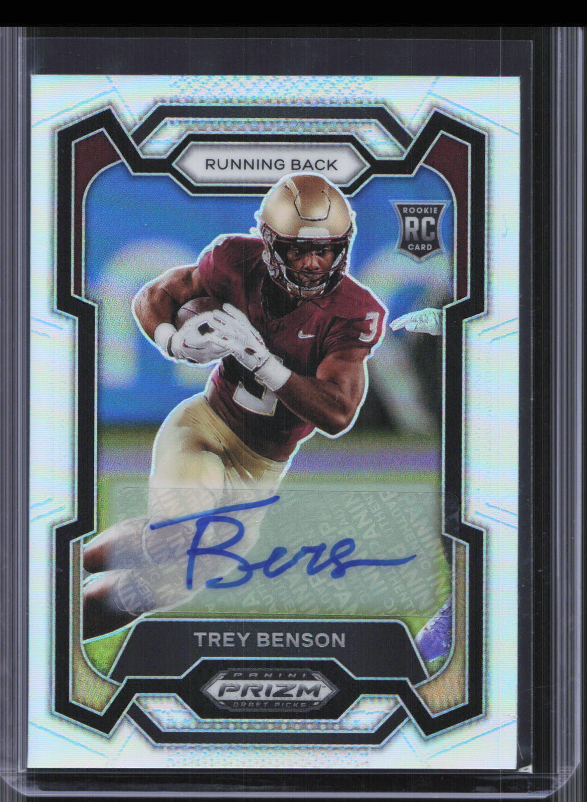 2024 Panini Prizm Draft Picks #151 Trey Benson Silver Prizm RC Auto RG27