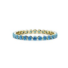 TriJewels Blue Topaz Womens Eternity Ring 7/8 ctw 14K Yellow Gold JP:27330