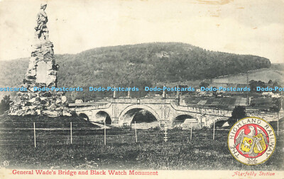 R609705 Aberfeldy Station General Wade Bridge and Black Watch Monument Valentine