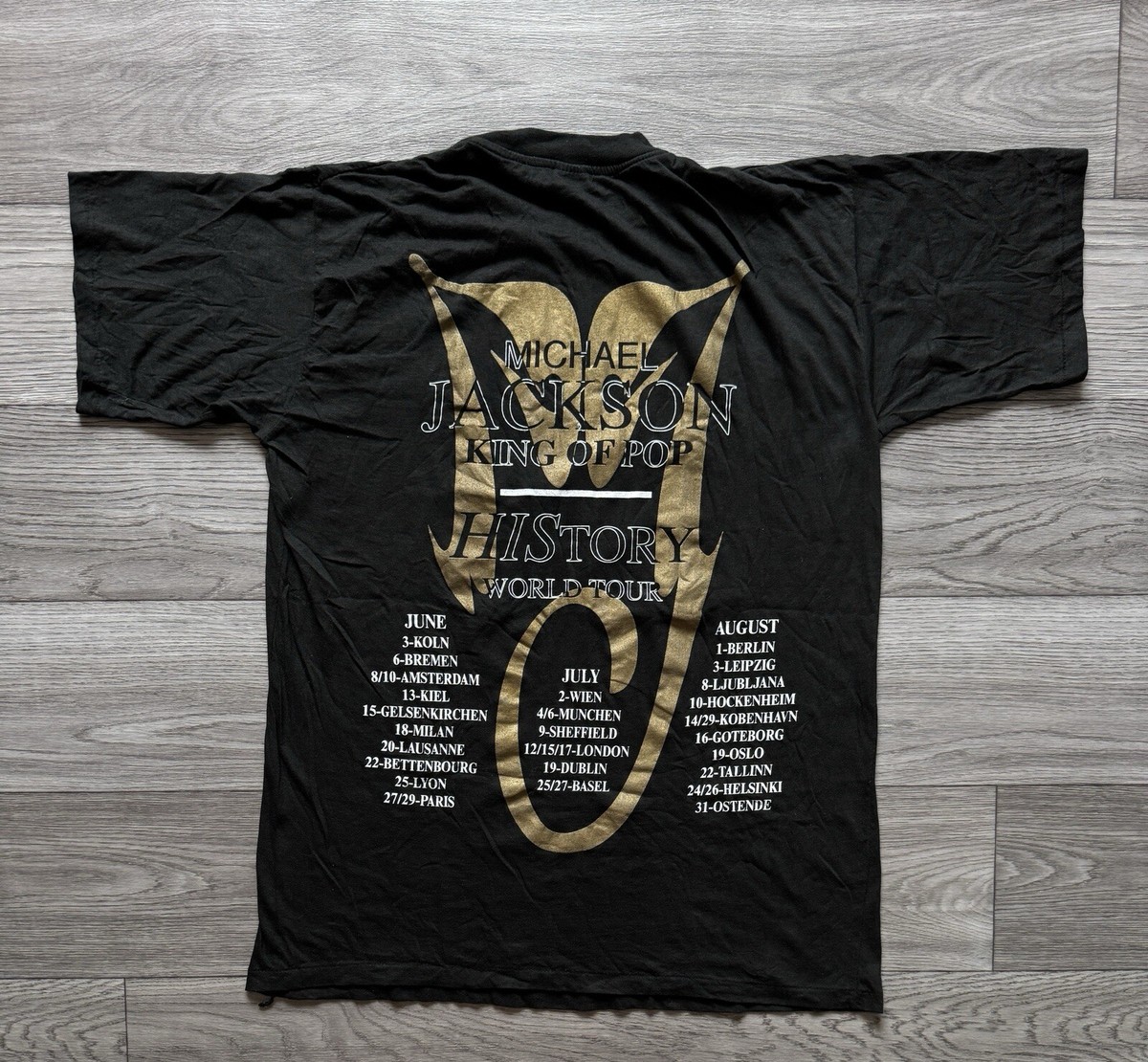 【仏購入】マイケルジャクソン HISTORY WORLD TOUR Tシャツ Michael Jackson “History World Tour” Vintage T-shirt Black 90s