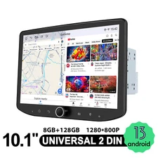 JOYING Double Din 10.1” Touchscreen GPS Navigation Android 13 Car Stereo 8+128GB