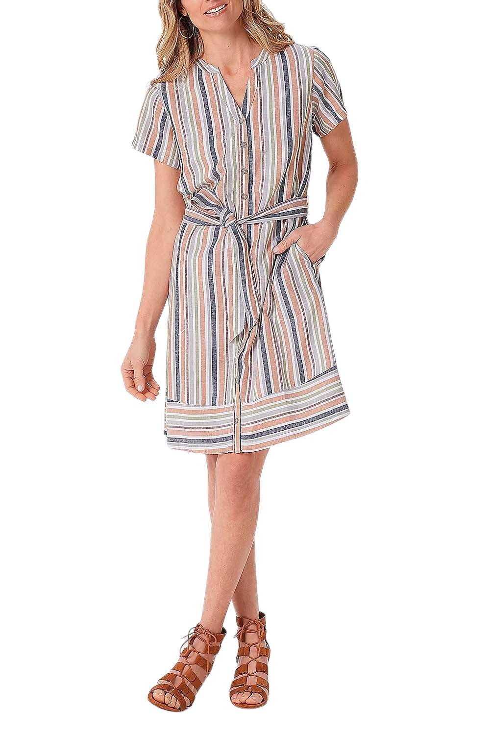 Исаак Мизрахи жив! Платье-рубашка в полоску с пуговицами спереди нейтрального цвета