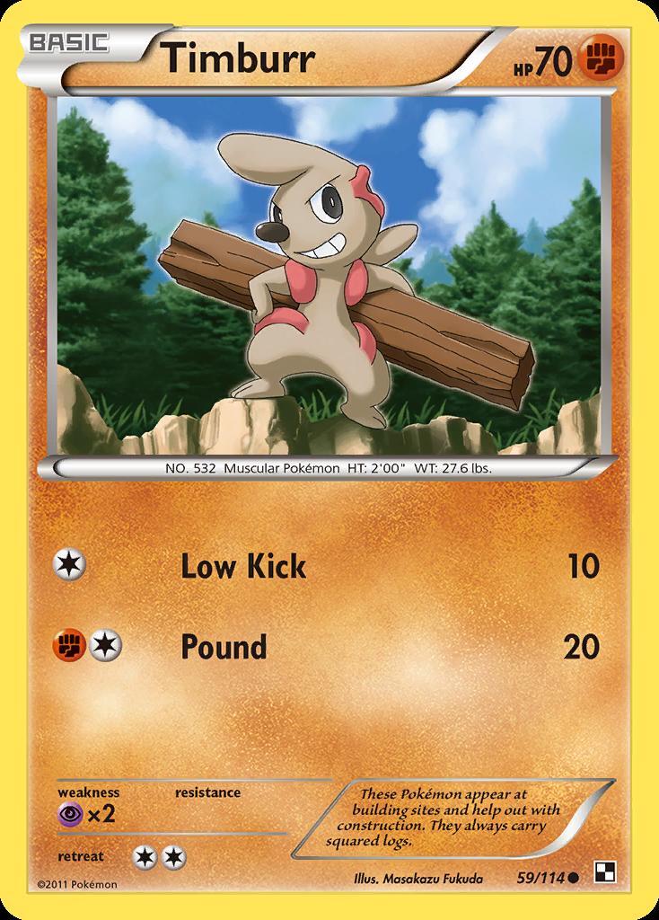 Pokemon Timburr (59/133) Black & White LP