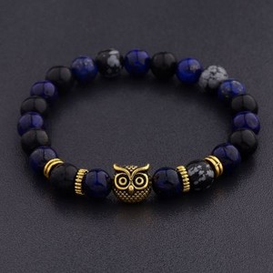 Authentic Handmade CZ King and Queen Crown Stone Beads Gold Plated Braided Men's Bracelets