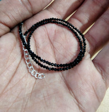 Natural Spinel Rondelle Faceted Beads, Black Spinel Beads, Black Spinel Necklace