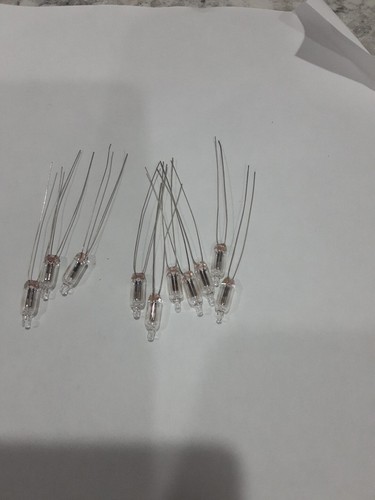 10 Lampadine Spia Al Neon Ambra 105-125V AC/DC Con Resistenze Incorporate