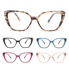 Retro Womens Classy Oversized Rectangular Cat Eye Reading Glasses