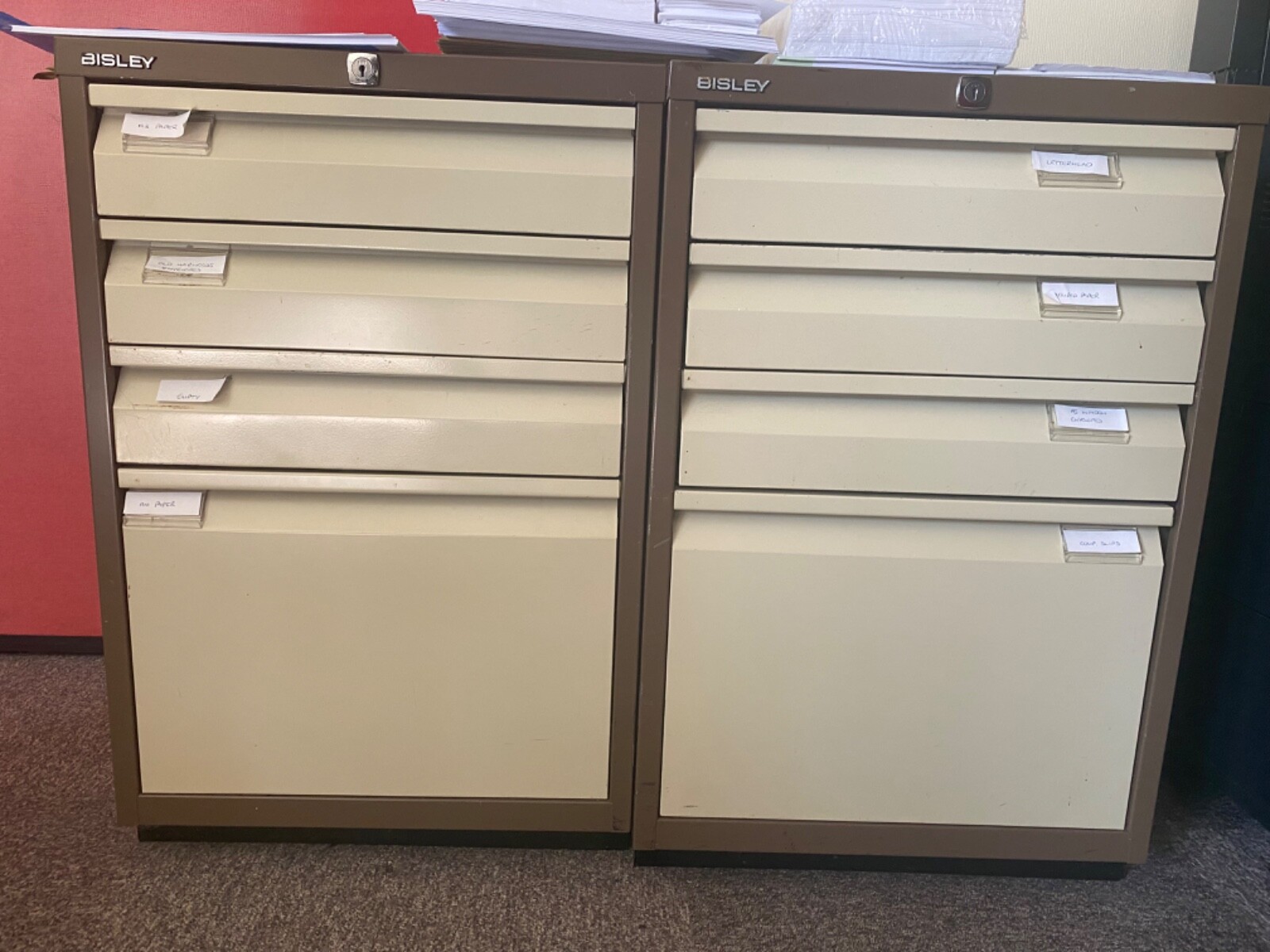 2 drawer brown/beige metal filing eBay