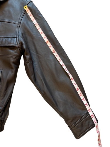 RedHead Men's Genuine Leather Jacket Size L Bomber Brown Heavy Lined Collar - Imagen 9 de 17