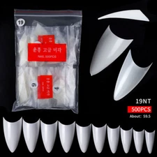 500x False Nail Tips Stiletto Coffin Oval Almond Square Nail Acrylic False Nails