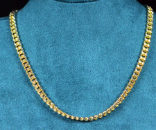 COLLANA CATENA CUBANA IN ACCIAIO INOX PACCLATO ORO 14K UOMO 48 cm