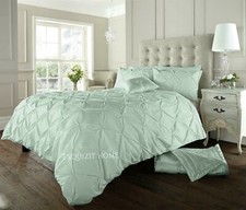 Image of Pintuck Pleated Alexander Alford Duvet Quilt Cover Set Bedding With Pillowcase 