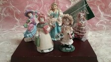 Miniature Girl Figurines-"5" Ceramic-"3" Ornaments- New & Used 