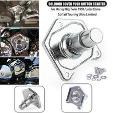 Chrome Solenoid Cover Starter Push Button for Harley Sportster XL 883 1200 91-17
