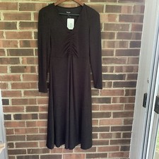 Kensie Long Sleeve Black Sweater MIDI Length Dress Women’s US Small Regular NEW