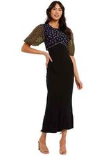 RIXO LONDON Delilah Midi Dress Floral Print Party Event Size 10 AU Preloved