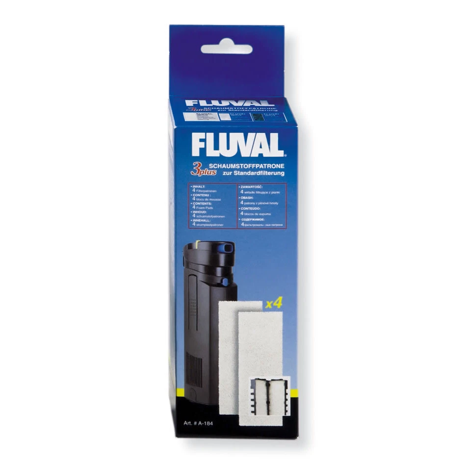 Fluval Cartouches En Mousse Pack De 2 Pour Filtre Intérieur 3 Plus 19x7cm Blanc - Photo 1/1
