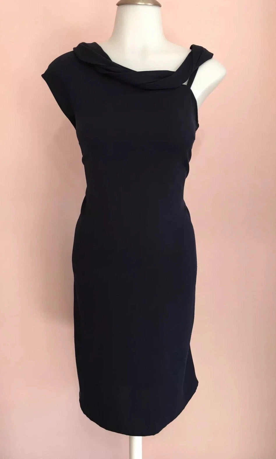 Robe extensible femme designer GUCCI 38 petite 4 sexy bleu marine déesse grecque