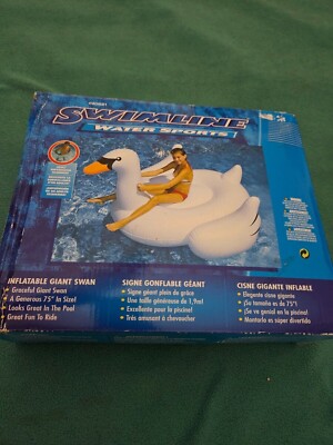 New Giant Inflatable Swan float Ride 75-Inches  Sealed in box