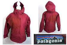 Patagonia Jacket Women's Medium Burgundy Insulated Hooded Full Zip W3452