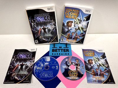Star Wars: The Force Unleashed & Clone Wars Lightsaber Duels Nintendo Wii CIB