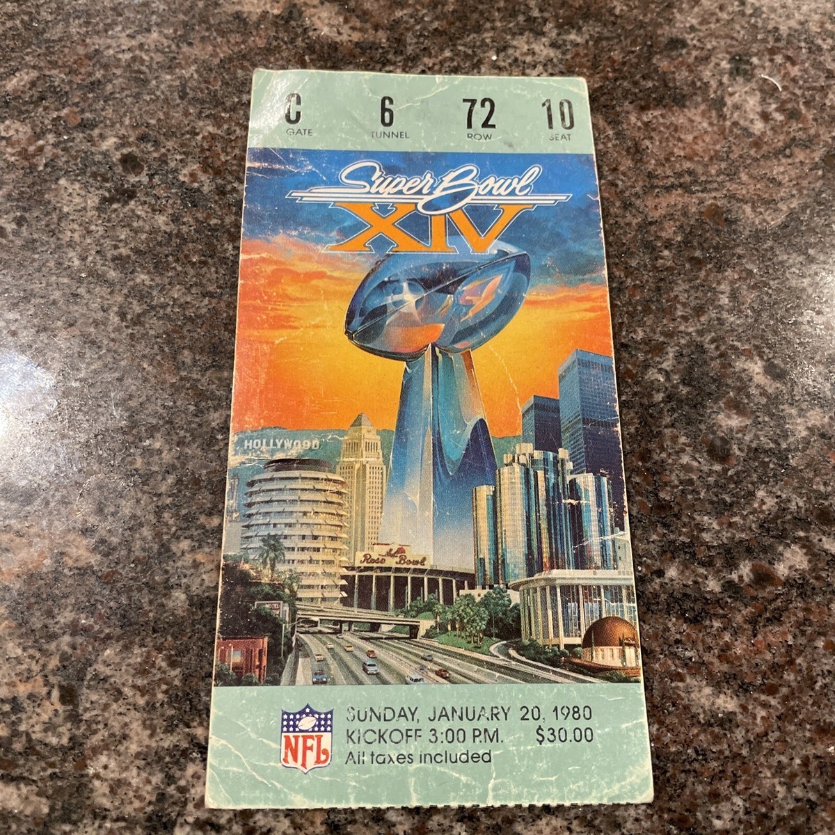 XJAPAN 1997 12 31(水) 1階一塁側 未使用 チケット SUPER BOWL XIV Fair Condition TICKET STUB PITTSBURGH VS LOS
