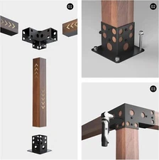 Pergola Kit,Right Angle Corner Bracket with Pergola Post Base for 3.5x3.5'Lumber
