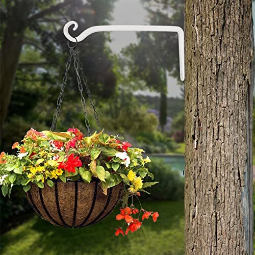 FEED GARDEN Wall Hook Hanging Plant Bracket 10 Inch Decorative Straight Hanger for Bird Feeders Wind