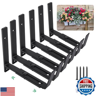 Maotong Adjustable Window Planter Box Brackets 6 Pack, Heavy Duty Wall Mount 