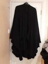 NPeal 100% Cashmere Black Long  Cape Poncho New One Size. Scotland Rrp 1700�