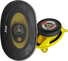 Pyle Car Three-Way Speaker System-Pro 4x6Inch 180W 4Ohm Mid Tweeter Component