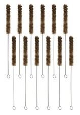 EISCO 12PK Bristle Cleaning Brushes with Fan-Shaped Ends, 9.25" - Twisted Sta...