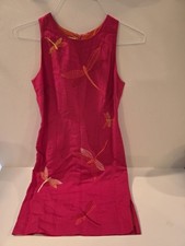 Talbots Petites Womens Sz 4  Sleeveless Dress with Embroidered Dragonflies 