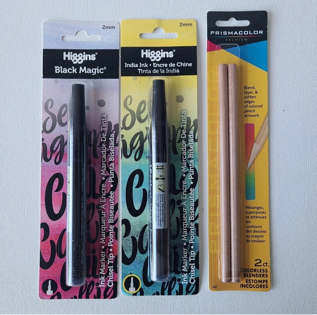 962 Prismacolor Premier Colorless Blender Pencils, Higgings Black Magic, 3 set  