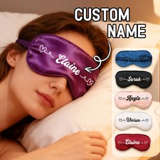 Custom Sleeping Eye Mask With Name,Personalized Satin Sleeping Eye Mask,Customiz