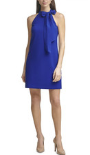 Vince Camuto Bow Neck Halter Dress Cobalt Size 12