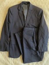 BANANA REPUBLIC Slim Fit Super 120's Italian Stretch Wool Navy Suit Size 40 S