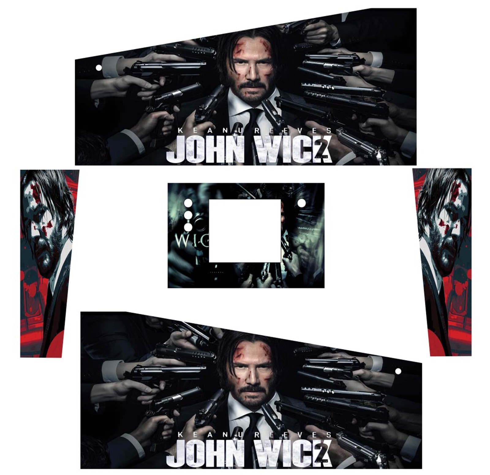Stickers John Wick pour Pinball Flipper - Kit Graphique Adhésif pour Caisse Pincab