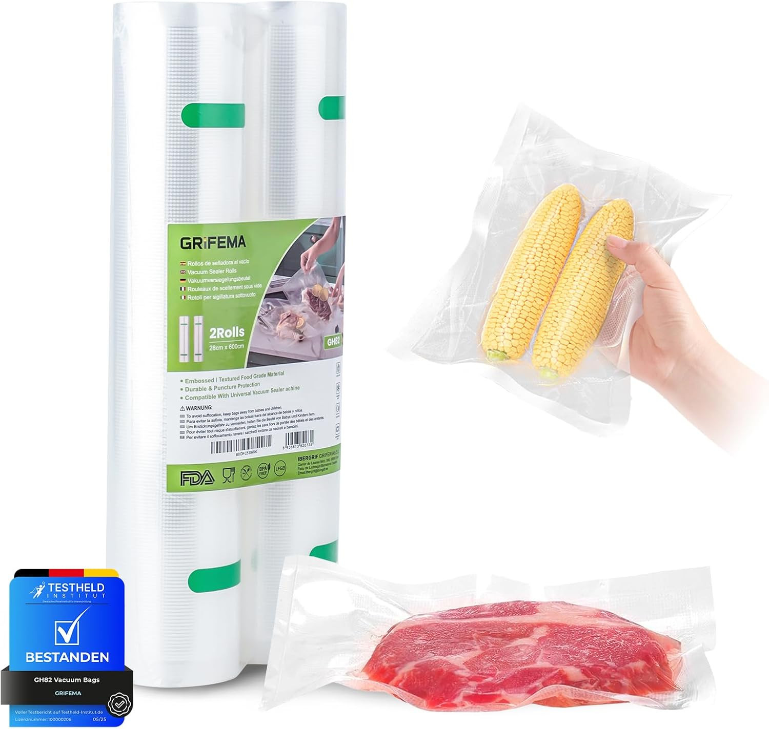Set 2 Rotoli Sottovuoto GH82 28x600 cm | Universali e Resistenti
