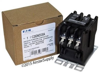 / C25DND330A 50mm DP Contactor, 3-Pole, 30 Amp, 120 VAC Coil VoltaCompatible ...