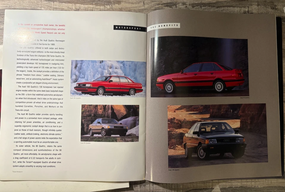 R- Vintage 1988 AUDI Quattro 80 90 100 200 200 Turbo Catálogo Publicidad Ventas Foto 3 de 4