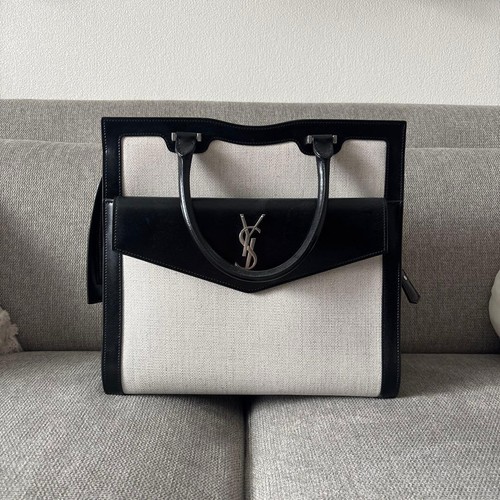 YSL Saint Laurent Uptown Bag Used 10x Leather Small Gift Rare