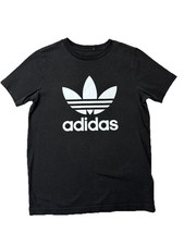 Adidas Unisex Kids Regular Fit Big Logo T-Shirt Black Size 11 12 Medium Youth 