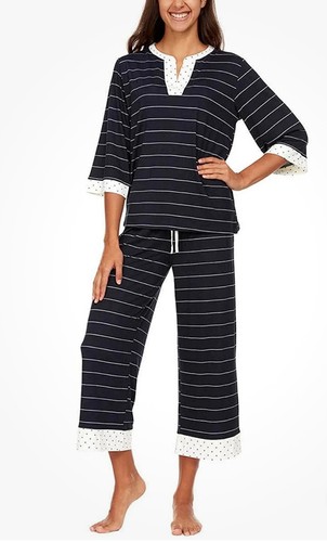 Neu mit Etikett Flora Nikrooz Damen 3/4 Ärmel & kurze Hose Set (marine XL)