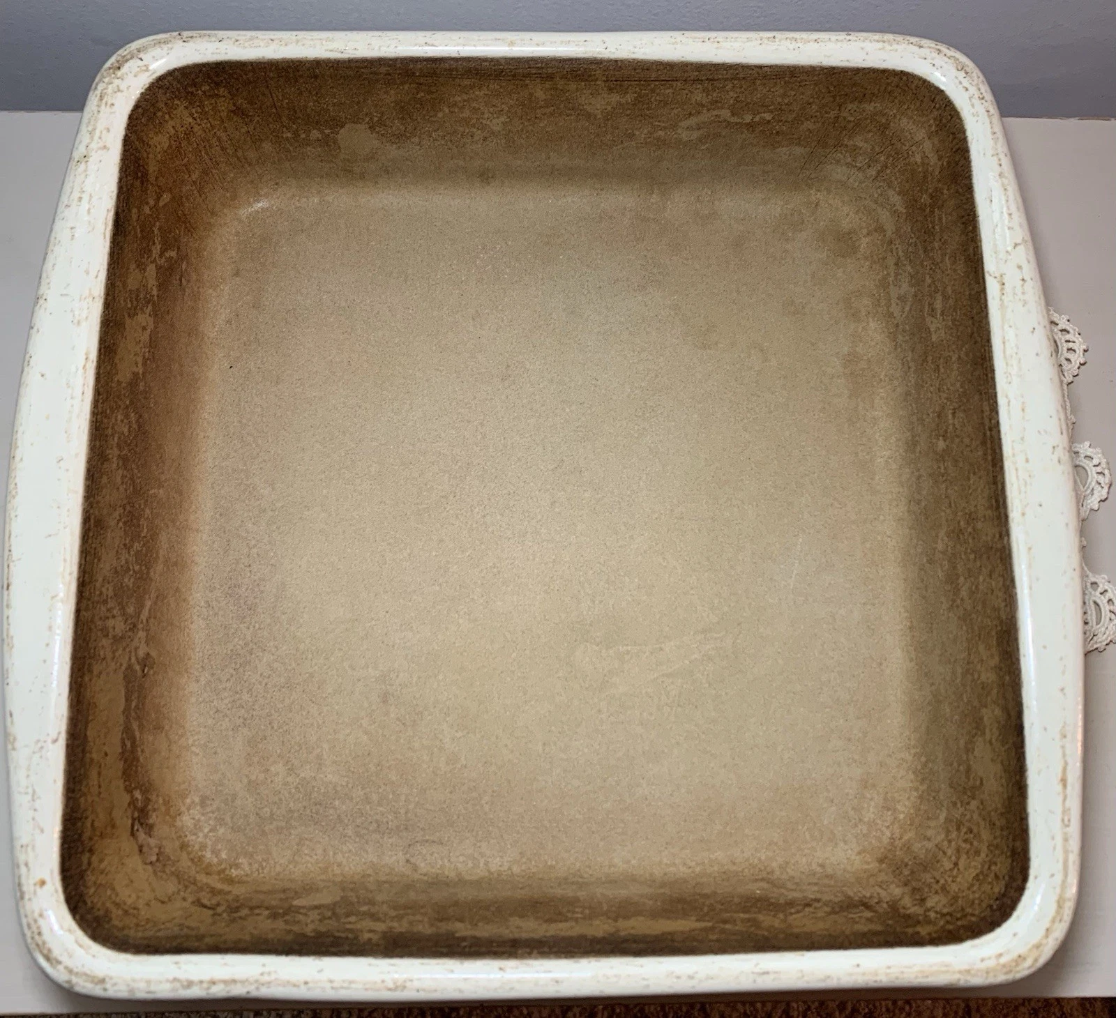 Pampered Chef Stoneware Enamel Square 9" Baking Dish Brownie Pan Roasting
