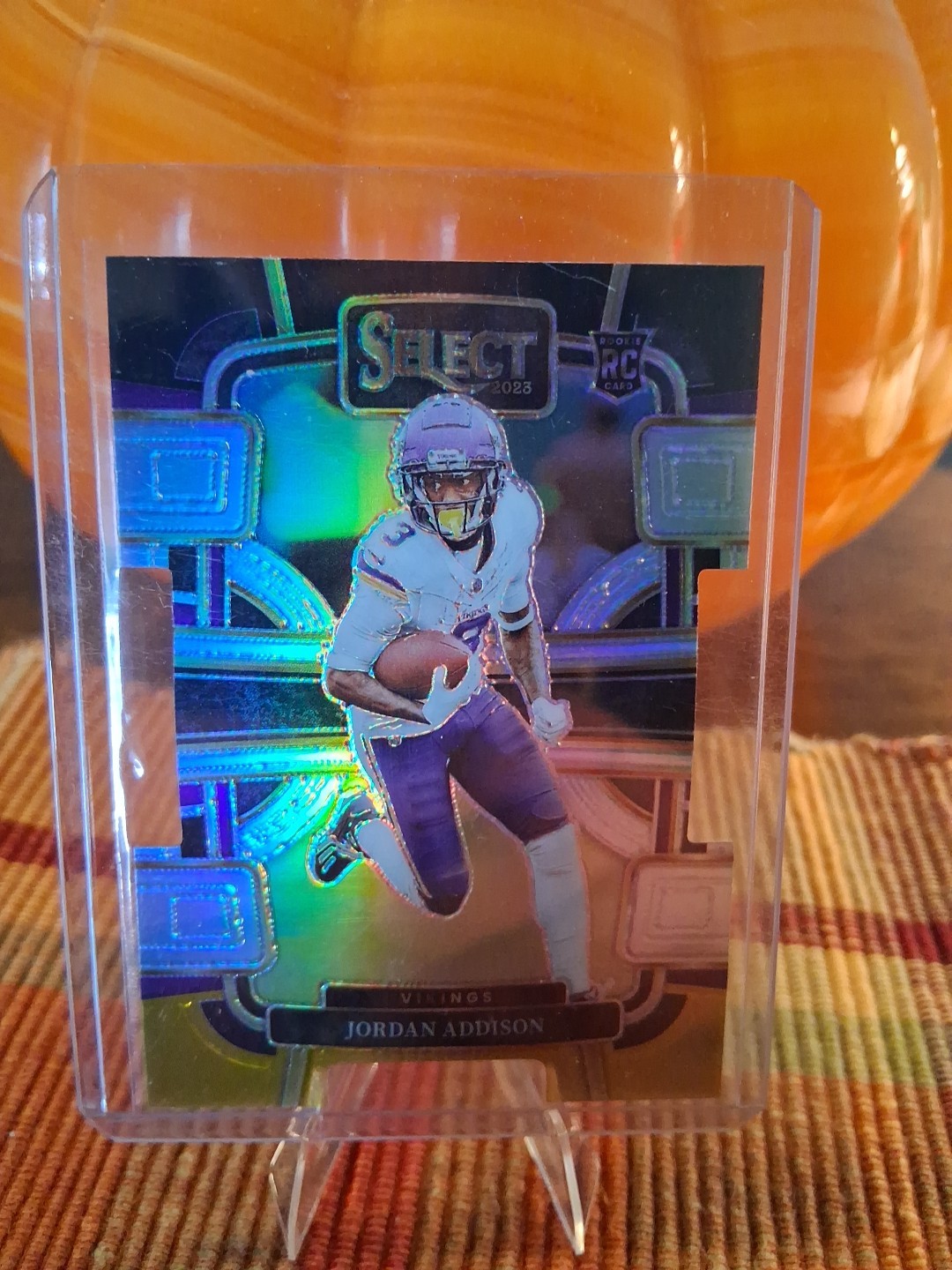 2023 Panini Select - Concourse Jordan Addison #66 Black & Gold Prizm Die-Cut (RC