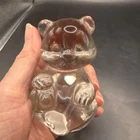 Fenton Clear Glass Teddy Bear Birthday April Figurine Marked